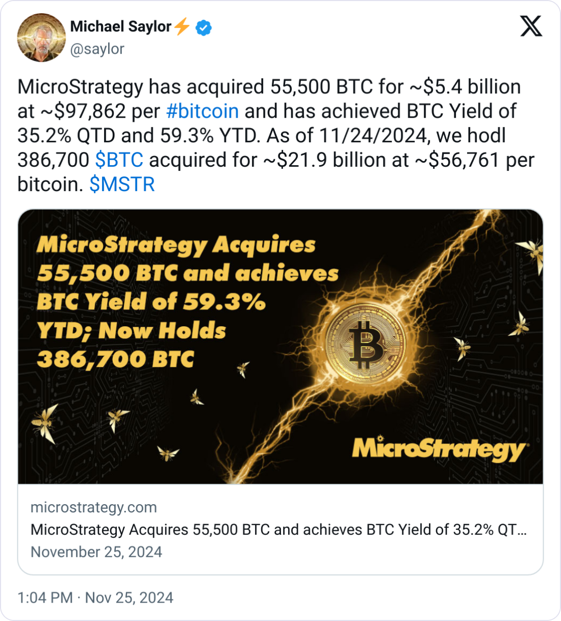 Investments, MicroStrategy, Michael Saylor