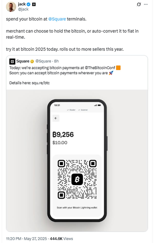 Jack Dorsey’nin girişimi 2026’ya kadar Bitcoin ödemelerini Square’e getirecek