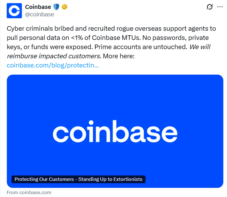 Kimlik avı saldırısına uğrayan Coinbase 400 milyon dolarlık faturayla karşı karşıya