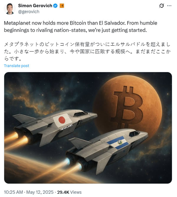 Metaplanet artık El Salvador’dan daha fazla Bitcoin’e sahip