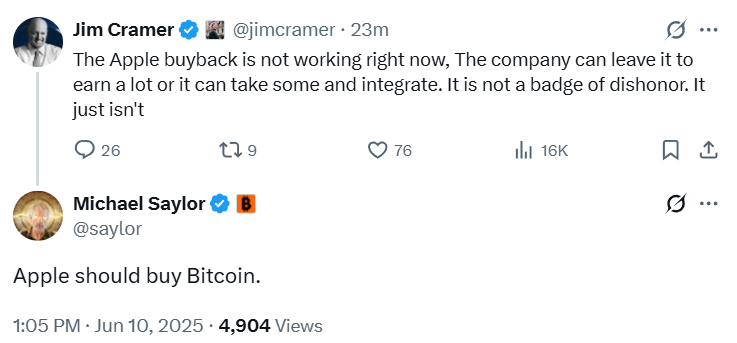 Apple da BTC satın almalı