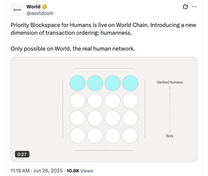 World Chain “insan öncelikli” blockchain işlem sistemini başlattı