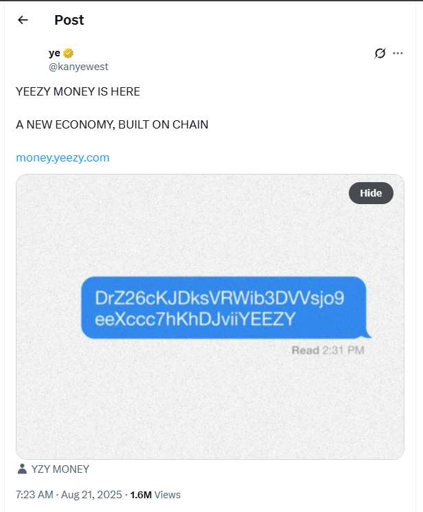 Kanye West’in kripto tokeni dakikalar içinde milyarlarca dolarlık “patlama” yaptı