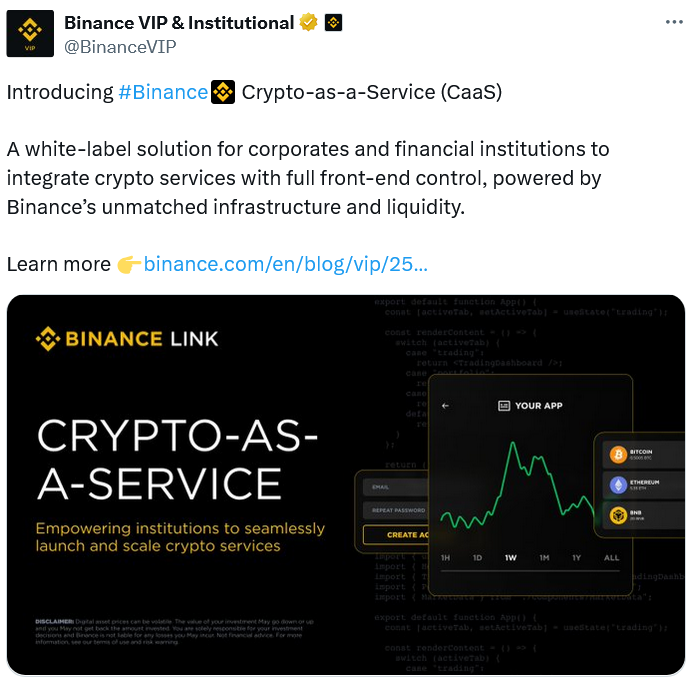 Binance’in yeni hizmetiyle bankalar doğrudan kripto alım satımı sunabilecek