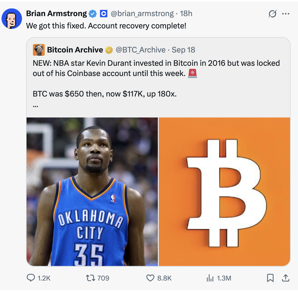 NBA süperstarı Kevin Durant’in unutulan Bitcoin serveti geri döndü