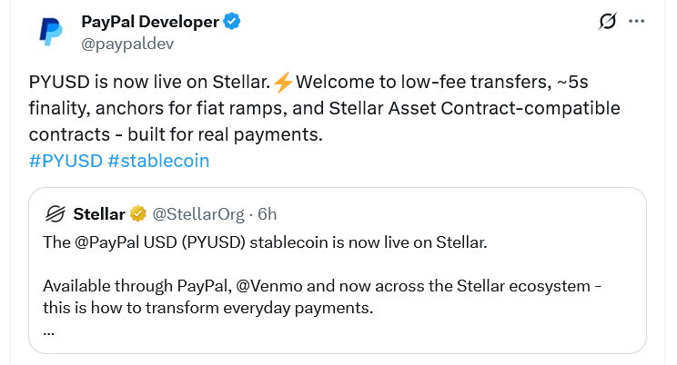 PayPal stablecoin’i PYUSD artık Tron, Avalanche, Aptos ve Stellar’da