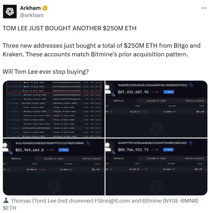 Ethereum fiyatındaki “bozulma” satın alma sinyali — BitMine başkanı