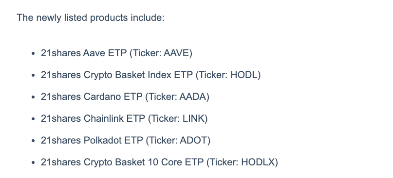 21Shares altı yeni ETP eklerken XRP ve SOL ETF dalgası büyüyor