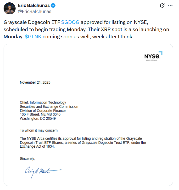 Dogecoin ve XRP ETF’lerine yeşil ışık yakıldı ve piyasa hareketlendi