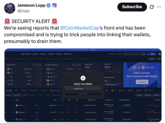 CoinMarketCap kötü amaçlı cüzdan dolandırıcılığını tespit edip kaldırdı