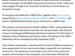 Çöküşte zarar eden BNB memecoin sahiplerine 45 milyon dolarlık airdrop
