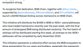 Çöküşte zarar eden BNB memecoin sahiplerine 45 milyon dolarlık airdrop