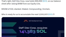DeFi Development Corp Solana hazinesi 1 milyon SOL sınırına dayandı