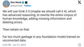 Elon Musk “çöpten arındırılmış” verilerle Grok’u yeniden yazmak istiyor