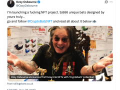 Heavy metal efsanesi Ozzy Osbourne’un vefatı CryptoBatz NFT satışlarını uçurdu