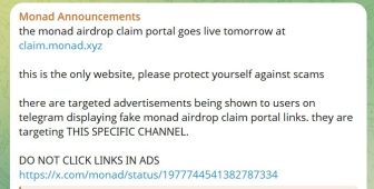 Monad airdrop öncesi sahte Telegram reklamları kullanıcıları tuzağa çekiyor