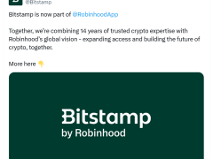 Robinhood kripto para borsası Bitstamp’ı 200 milyon dolara satın aldı