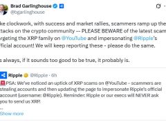 YouTube ve Google’da Ripple adıyla yayılan sahte XRP kampanyaları can yakıyor