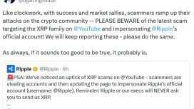YouTube ve Google’da Ripple adıyla yayılan sahte XRP kampanyaları can yakıyor